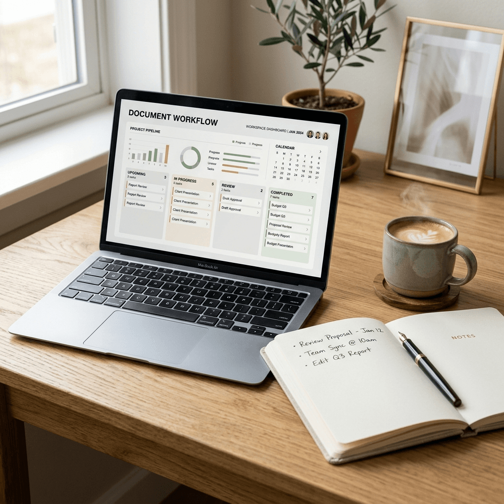 Editorial workspace with multilingual documents