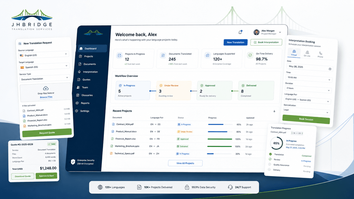 Translation platform dashboard